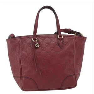 GUCCIi Microguccissima Bree Tote Bordeaux Red Leather Handbag 353121